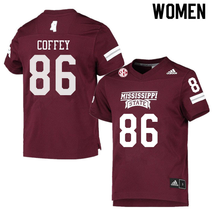 Women #86 Braden Coffey Mississippi State Bulldogs College Football Jerseys Sale-Maroon